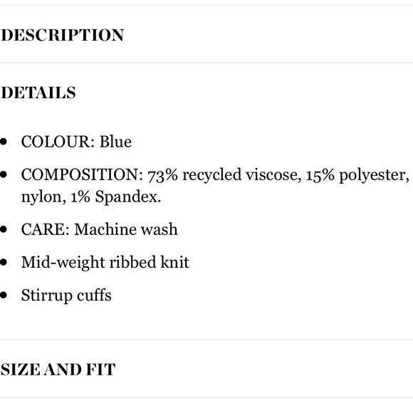 NWT Le Ore Rimini Stirrup Cuff Blue Marled Leggings Size Small - Picture 10 of 14